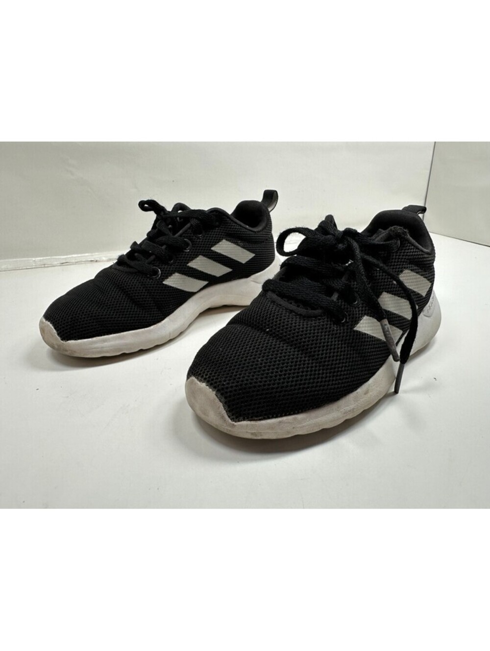 Adidas Kids Running Shoe Size 12K Black Grey White PMA Cloud Foam 20m001 Lace Up